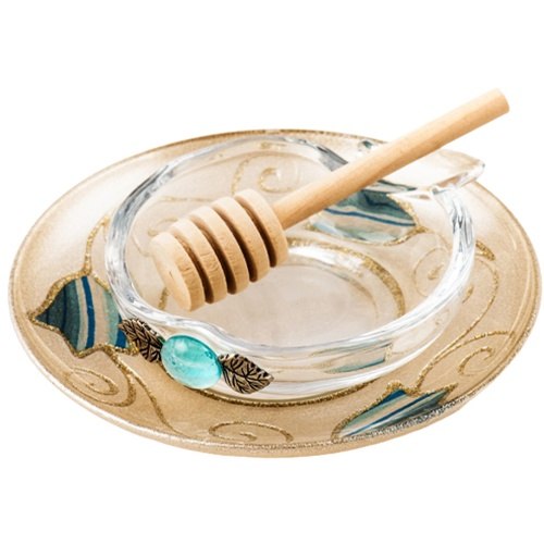 דבשייה בצורת תפוח מיני עם צלחת קטנה דגם טוליפ