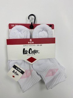 שישית גרבי בנות עקביות חצי מגבת לבן