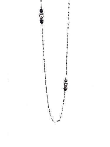 Salvatore Ferragamo  black  swarovski pearl necklace