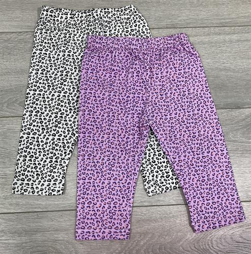 זוג מכנסי לייקרה ארוך מנומר לבן וסגול