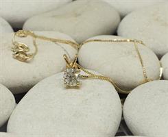 שרשרת יהלום | תליון יהלום 0.43 קראט