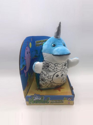 בובת פאייטים לצביעה לוויתן חד קרןצ