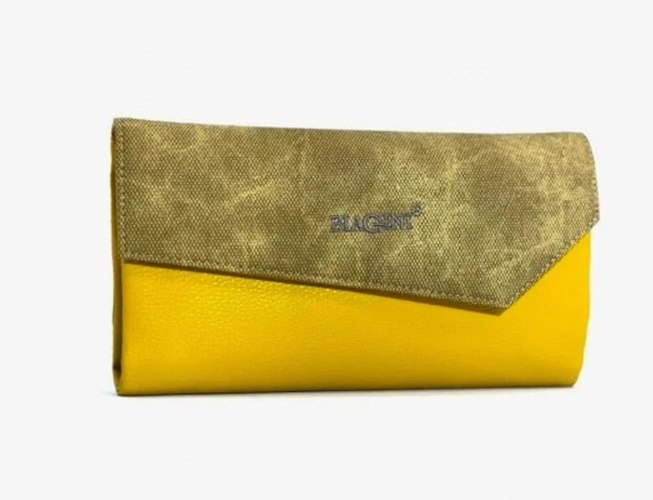 ארנק דמוי עור גדול חרדל 4018