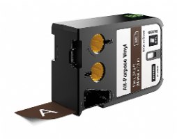 סרט סימון ויניל לבן על רקע חום Dymo 1868788 XTL All-Purpose Vinyl 24mmX7m