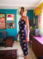 שמלת לייקרה מקסי פרחונית מס' 2 מידה S/M