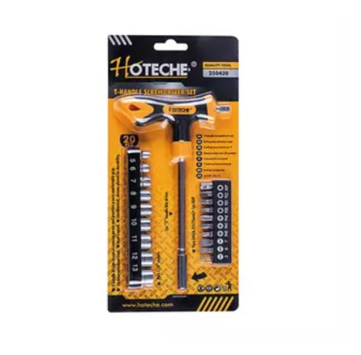 סט מפתח T כולל ביטים ובוקסות 20 חלקים