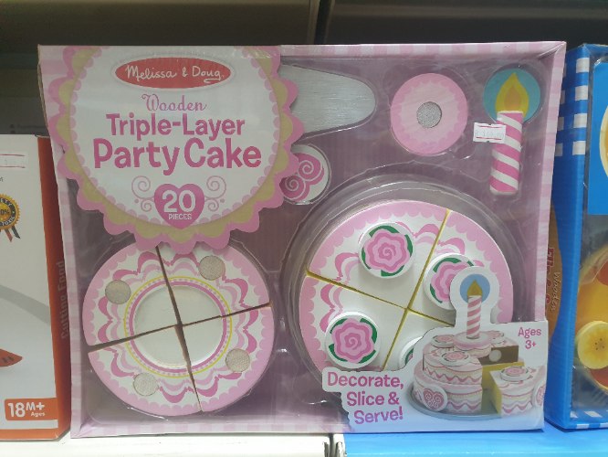 Melissa and Doug עוגת שלוש שכבות ורודה