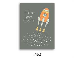 סט של 3 תמונות השראה מעוצבות לחדר ילדים בנים, חלל דגם 010