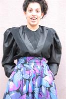 חצאית כותנה בהדפס אבסטרקטי מידה S/M