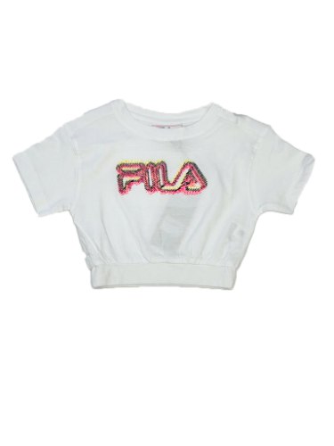 טישירט קרופ FILA לוגו רקום לבן 4-16