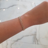 צמיד כדורי סרוג זהב לאישה עדין