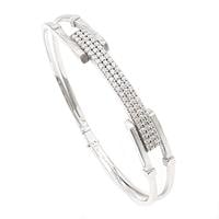 צמיד כסף קשיח משובץ אבני זרקון  Z3049 | תכשיטי כסף 925 | צמידי כסף