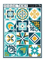 12 מדבקות לאריחים 10*10 ס''מ רטרו דגם 1291