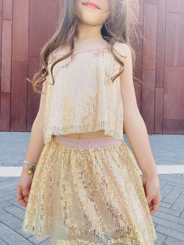 חצאית SHINNING SKIRT זהב 2-9