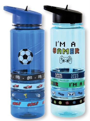 "בקבוק אקרילי צמידי סיליקון גיימר/כדורגל 650 מ""ל"