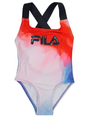 בגד ים שלם טאי דאי אדום כחול FILA - מידות 6 חודשים עד 8 שנים