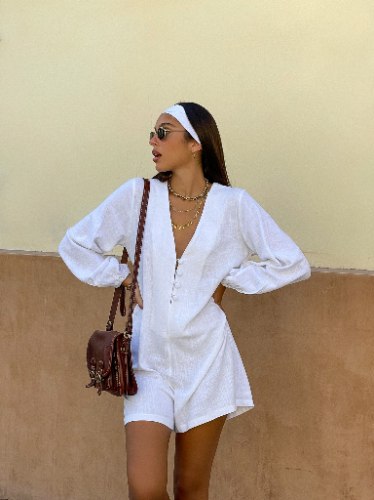 אוברול דורי לבן