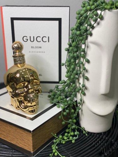 SPRING WHITE FLOWER SKULL GOLD