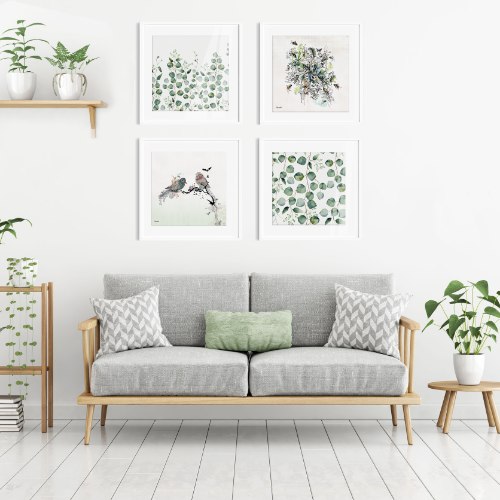 סט תמונות מינימלסטיות לסלון צבעי פסטל