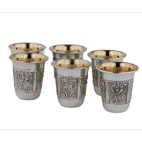 שישיית כוסות ליקר כסף טהור 925 דגם לוגאנו