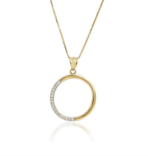 שרשרת עגולה עם זררקונים מזהב