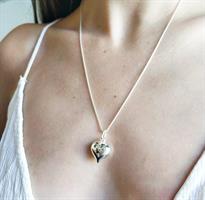 שרשרת לב רטרו כסף