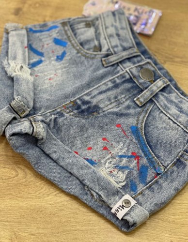 שורט ג'ינס שפריצים  MISS KIDS