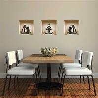 שלישיית נישות פסלים שחורים דגם 502