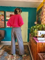 מכנסיים אפורים מתרחבים מידה XL