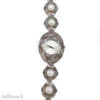 שעון מכסף מעוצב פנינים משובץ מרקזטים SH3266 | תכשיטי כסף
