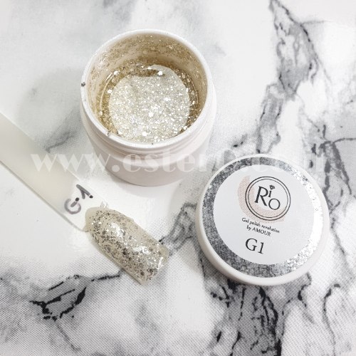 ג'ל לציור - כסוף מנצנץ עם פייטים G1