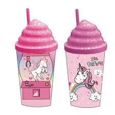 כוס פינוק חד קרן מכסה קצפת + קש LOOPY