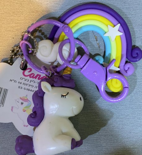 candy מחזיק מפתחות עם תופסן חד קרן