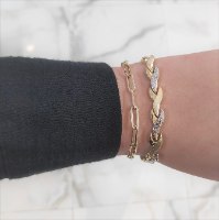 צמיד זהב צהוב ולבן לאישה│ צמיד חוליות לאישה │ צמידי זהב לנשים