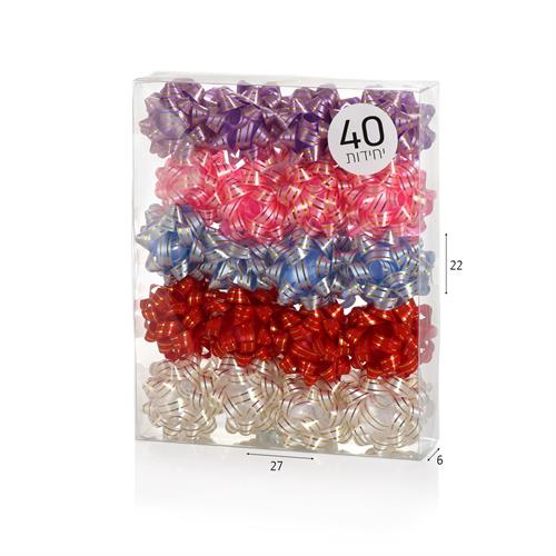 מארז 40 יח' פרחי מתנה 2.5 פס זהב