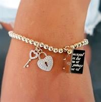 צמיד LOVE STORY עם מפתח הלב משובץ