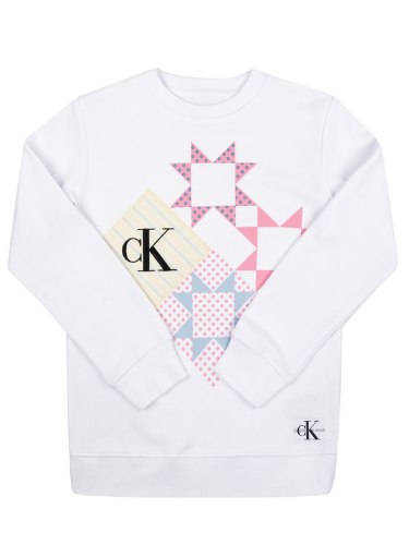 סוויטשירט CK לבן מודפס