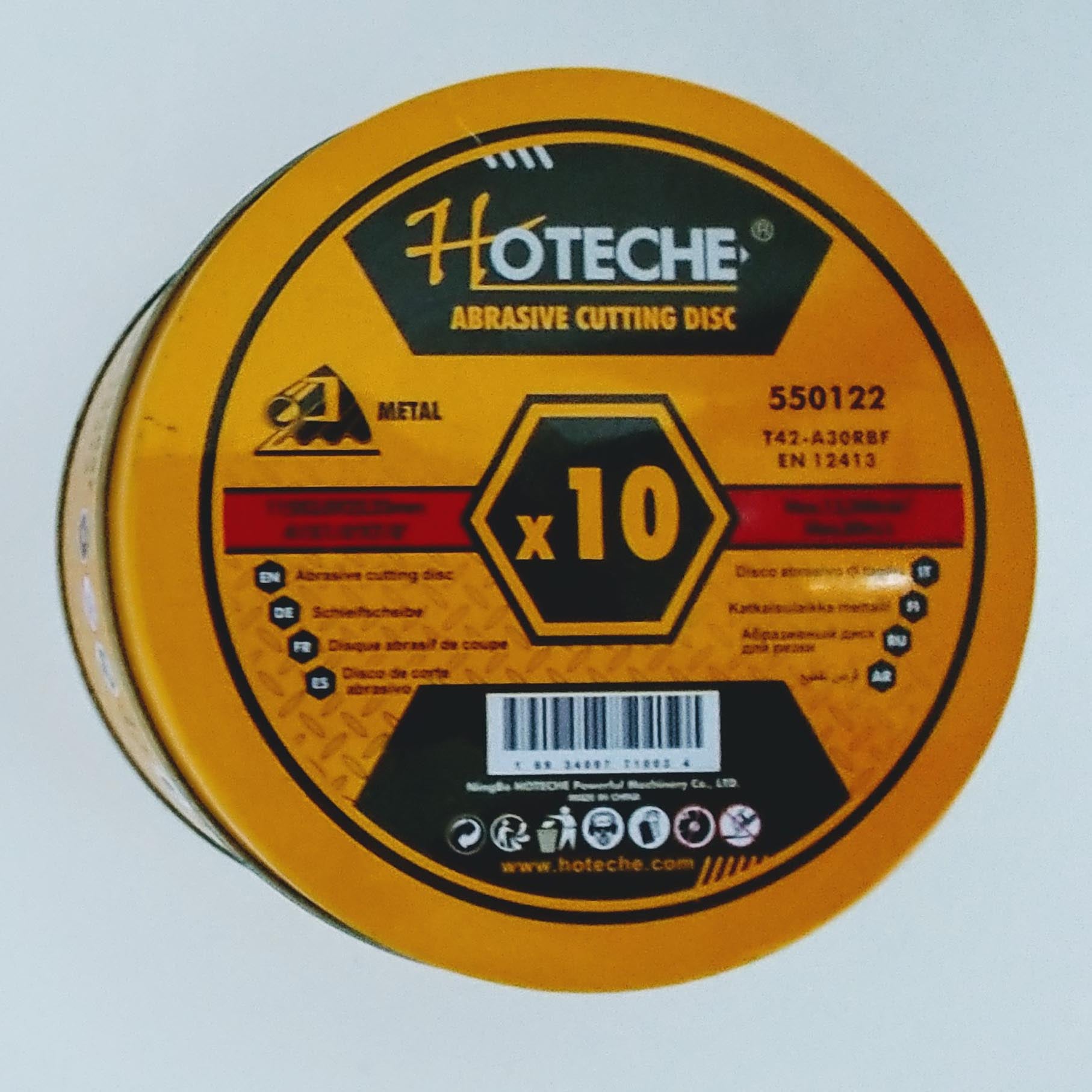 10 דיסקים לחיתוך ברזל 115 מ"מ מבית חברת HOTECHE
