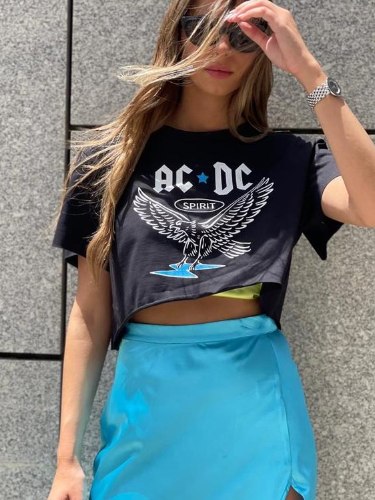 טישירט ACDC שחור שילוב כחול