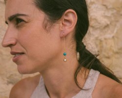 E-12 עגילי גולדפילד 14K דגם שרשרת