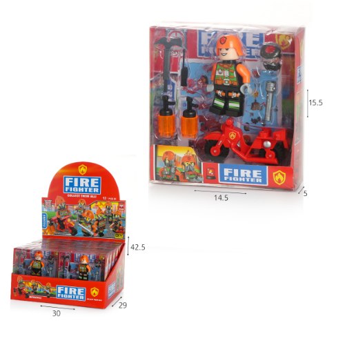 דמות כבאי גדול עם אופנוע