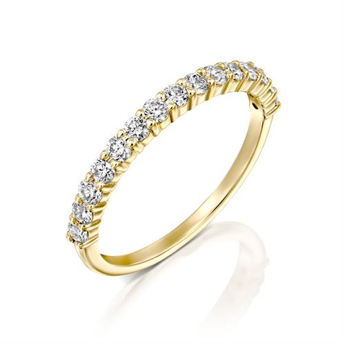 טבעת טניס זהב צהוב 14 קראט משובצת יהלומים