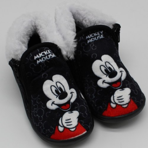 נעלי בית ילדים פרווה רוכסן מיקי מאוס