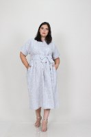 שמלת בריטני תכלת משובץ