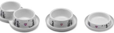 קערה מעוצבת פלסטיק לבן חתלתולים