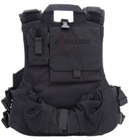 Tactical bulleproof vest with an inner belt - black