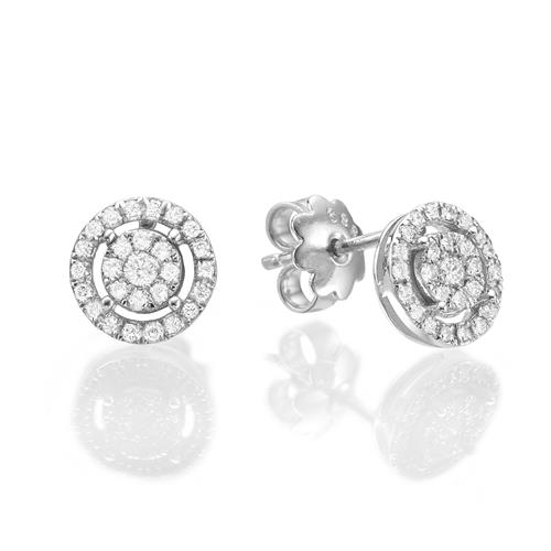 עגילי הנסיכה זהב 14K משובצים חצי קראט יהלומים