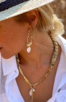 עגילי סאוונה תליון טיפה צדף