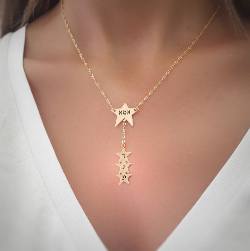 שרשרת כוכב עניבה עם כוכבים נופלים דגם LA22