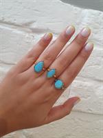 טבעת זהב אופל טיפה מרשימה וגדולה